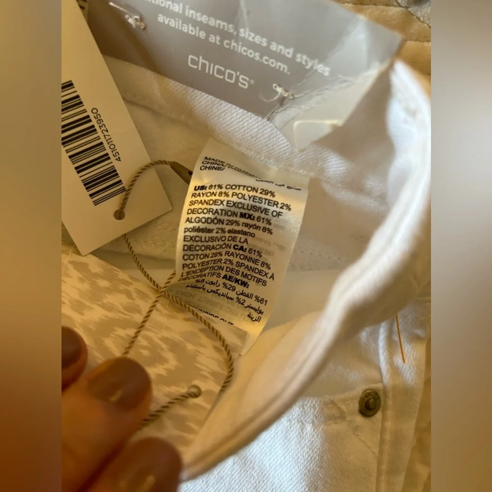 New with tags Chico's girlfriend white jean size 00 or 2-4 - Picture 8 of 9
